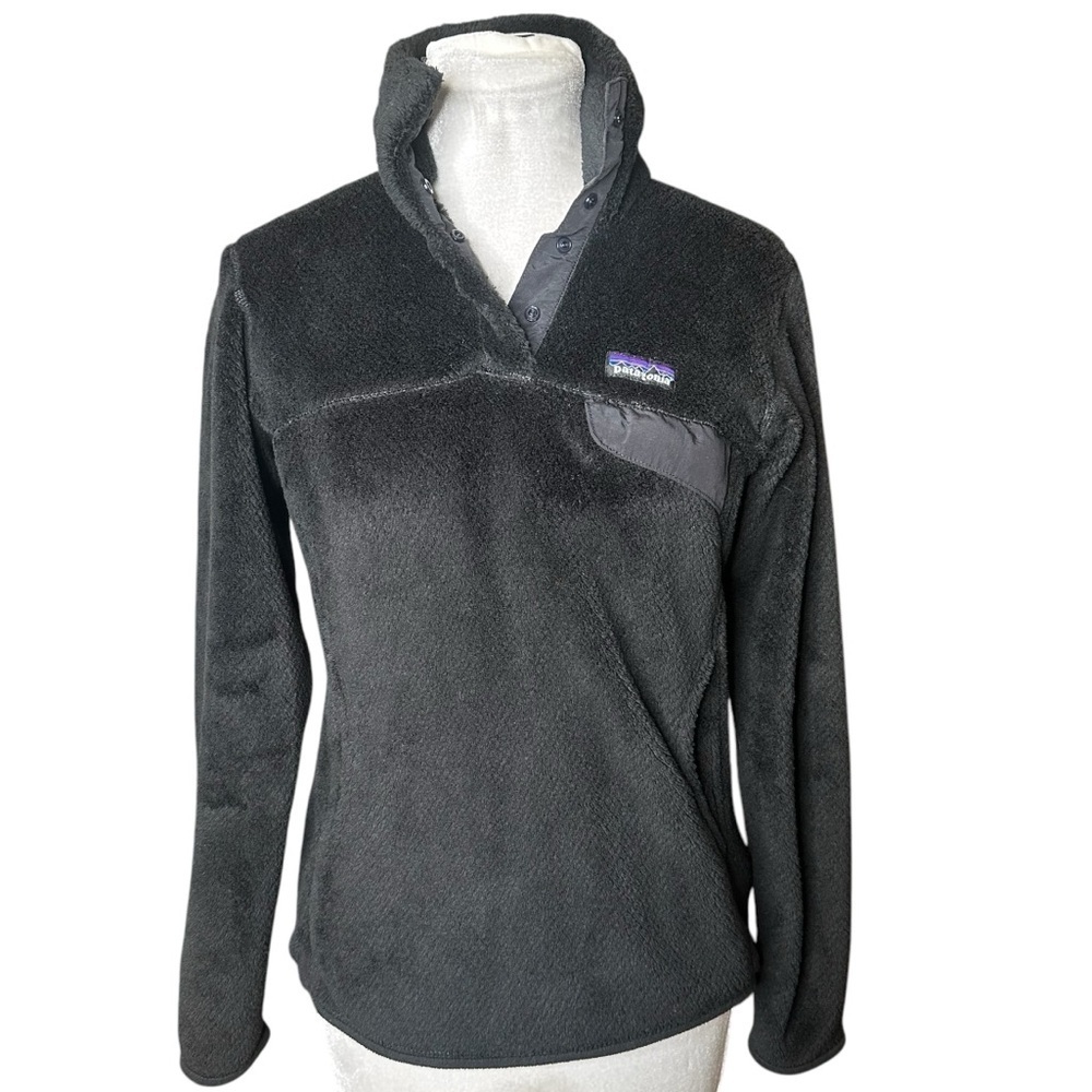 Patagonia Polartec Snap-T Pullover Fleece Jacket Black. Women's Size XS